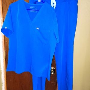 Figs Catarina and Zamora Royal Blue scrubs